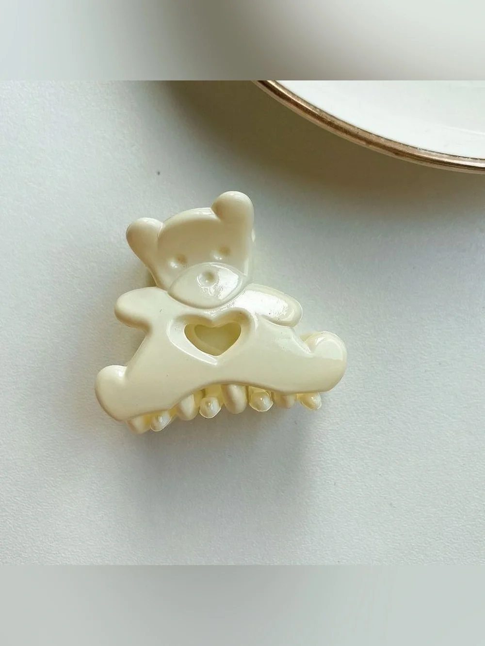 Korean Cute Aesthetics Teddy Bear Hair Claws Clip Set of 4